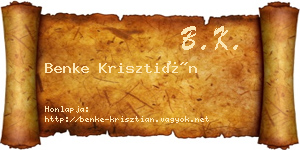 Benke Krisztián névjegykártya